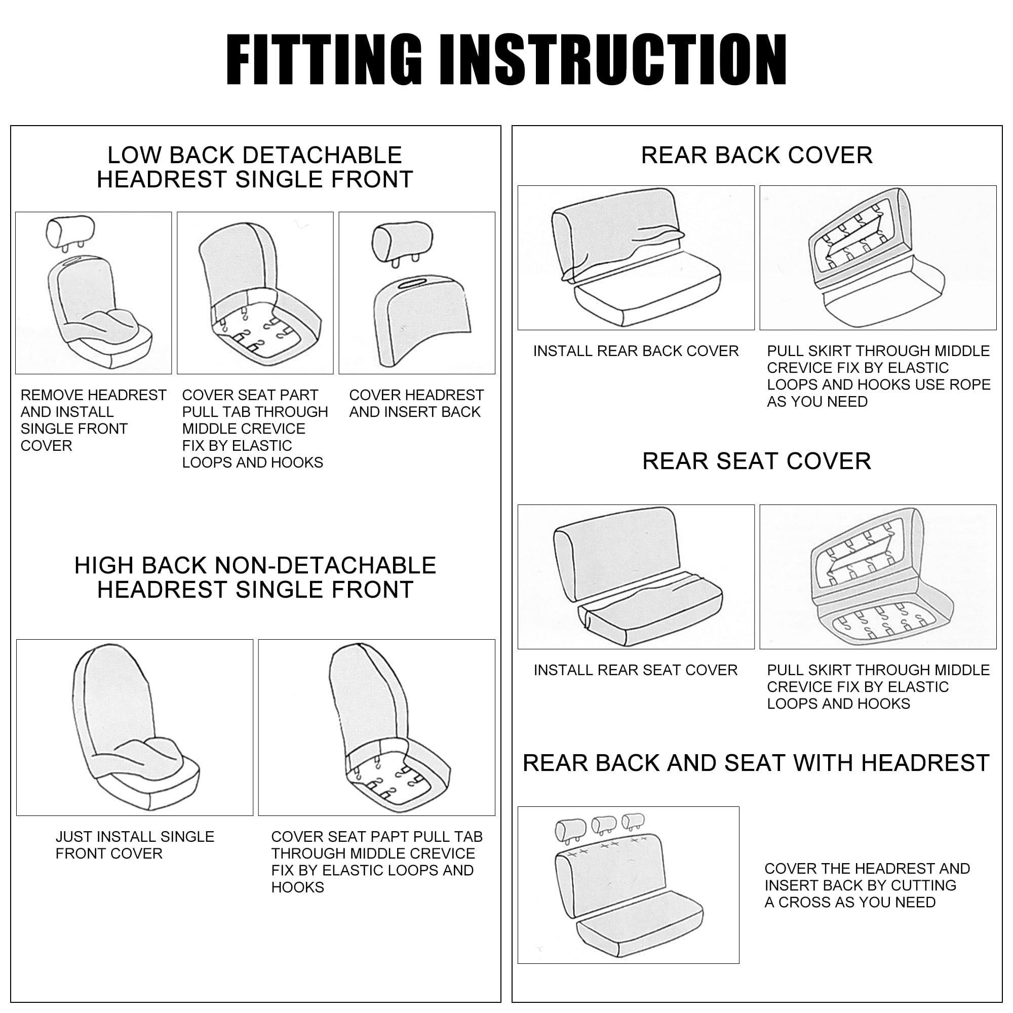 Unique Bargains Universal Front Car Seat Cover Protector Pad for Car Truck SUV Black Beige