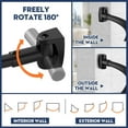 thumbnail image 5 of HJ Curved Shower Curtain Rod 33-78 Inches Adjustable Splicing Design Need To Drill Shower Rods Curved Round Bowed Rust proof, Premium Stainless Steel Shower Curtain Rod for Bathroom, Bathtub, Stall, 5 of 9