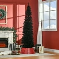 thumbnail image 2 of Resenkos 7ft Slim Artificial Pencil Christmas Tree - 499 Realistic Branch Tips & Plastic Stand, Black, 2 of 7