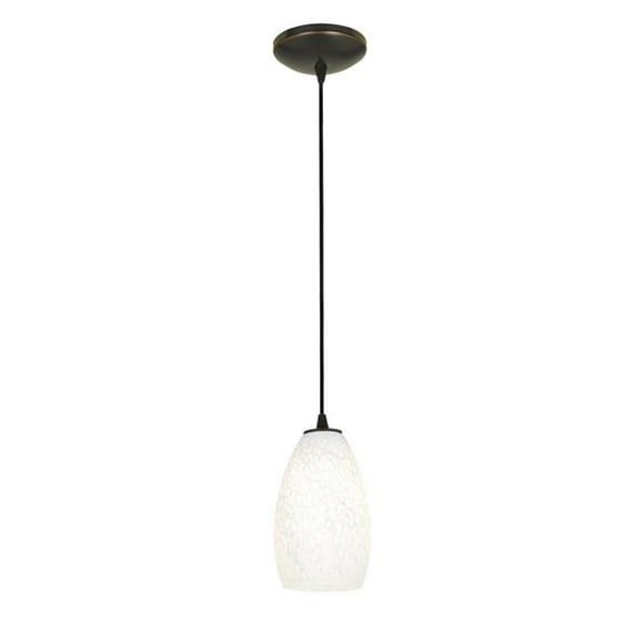 Access Lighting 28012-1C-ORB-WHST Champagne 1 Lumière Huile Frottée Bronze Pendentif Plafonnier en Pierre Blanche&44; Cordon