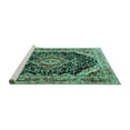 thumbnail image 2 of Ahgly Company Machine Washable Indoor Rectangle Medallion Turquoise Blue Traditional Area Rugs, 4' x 6', 2 of 4