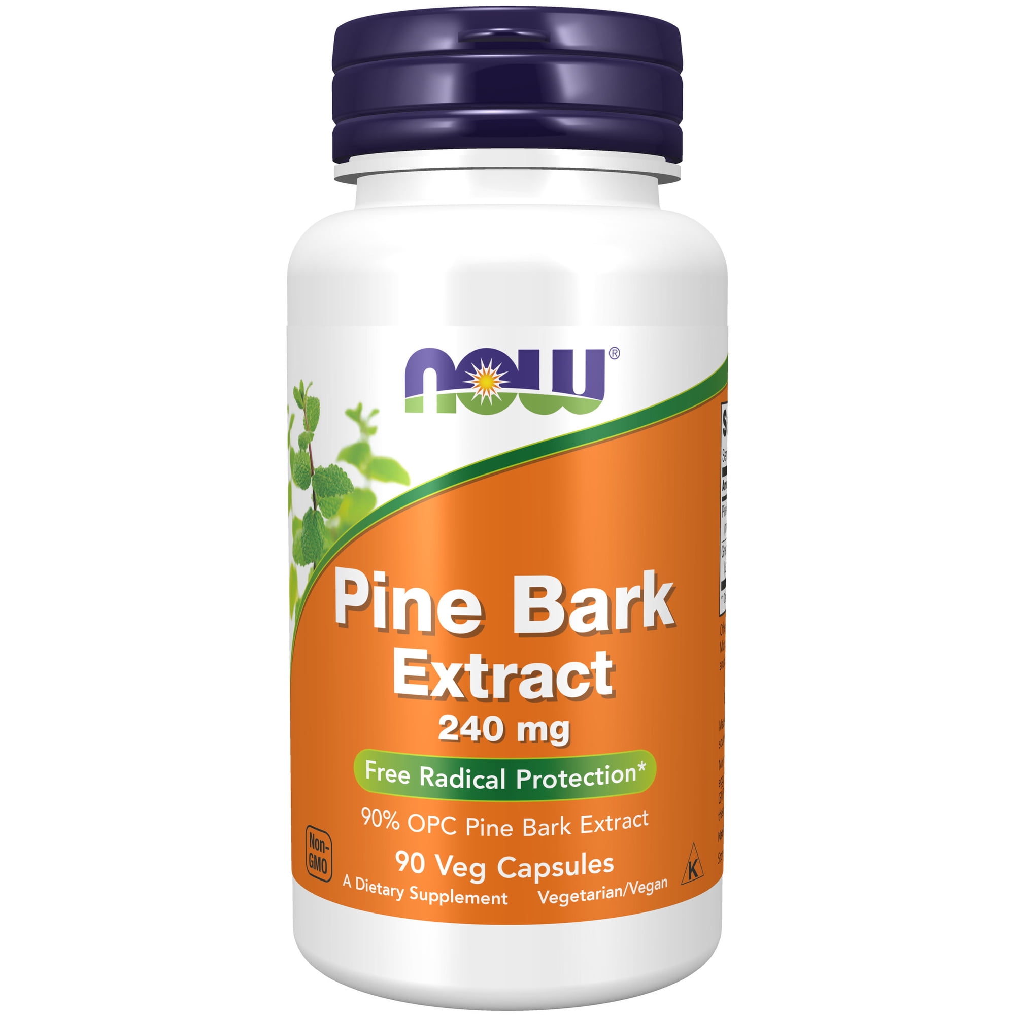 NOW Supplements, Pine Bark Extract 240 mg, 90% OPC Pine Bark Extract, 90 Veg Capsules