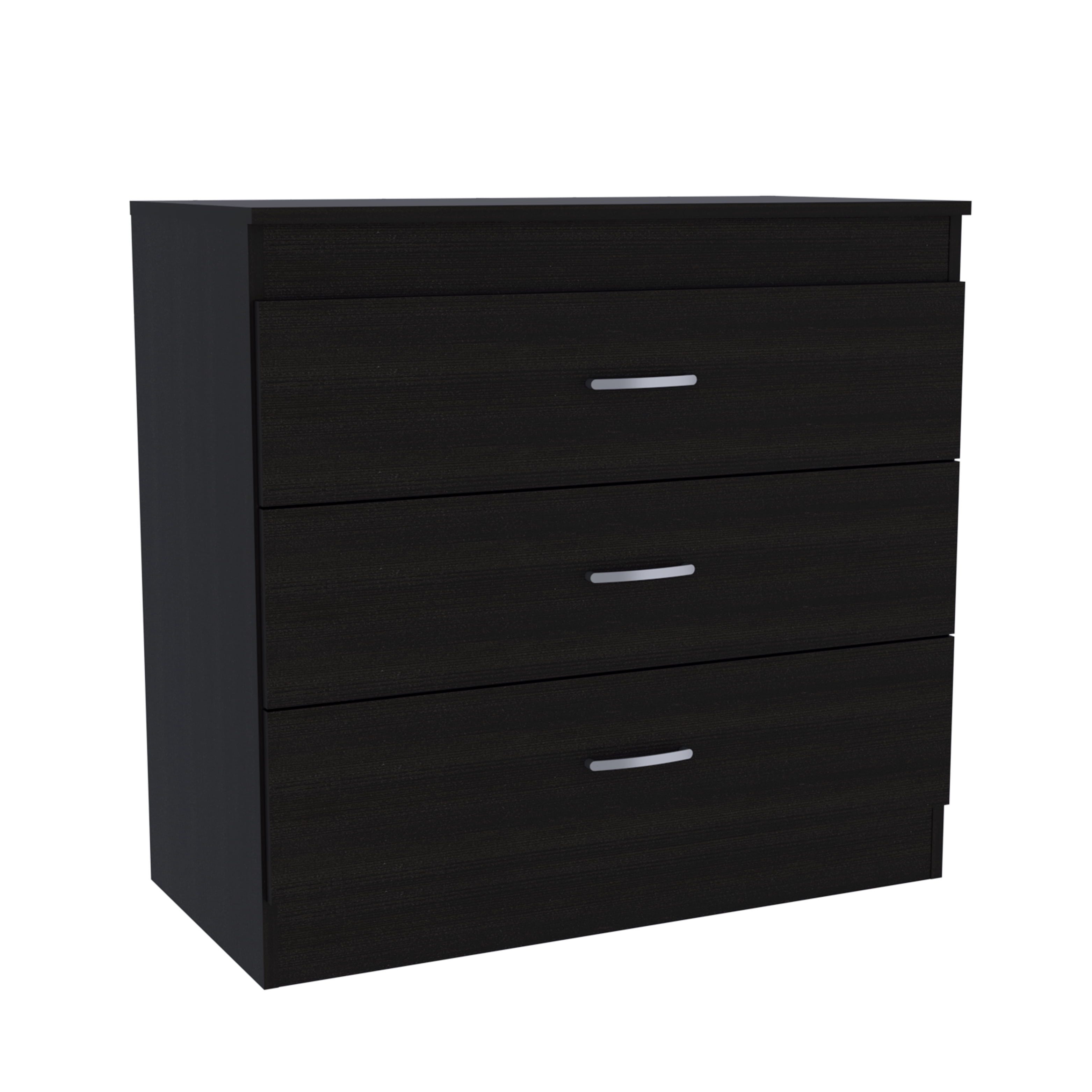 Depot Zurich 3 Drawers Dresser, Black, Modern Style