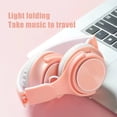 thumbnail image 5 of Bouanq Bluetooth Headphones Bluetooth Headset Headset Bluetooth 5.0 Foldable Gaming Wireless Headset Macaron Bass Call Headset Pink Headphones for Kids for School, 5 of 8