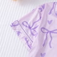 thumbnail image 4 of eczipvz Girls Pajamas Silk PJS Set Bow Satin Sleepwear Short Sleeve Jammies for Kids Button-Down Nightwear Purple XXL, 4 of 9