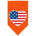 thumbnail image 1 of American Flag Heart Screen Print Bandana Orange Small, 1 of 1