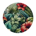 thumbnail image 4 of WYYP Hibiscus Beautiful Flowers Summer Colorful Hawaiian Tropical Plants Palm Leaf Round Tablecloth 100% Polyester Fiber with Elastic Edge White, 4 of 8