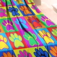 thumbnail image 3 of Colorful Dog Paw Footprint Blanket,Comfortable Soft Flannel Throw Blanket,All Season,Warm Lightweight Blankets for Sofa Bed Couch Living Room Chair,30"x40", 3 of 4