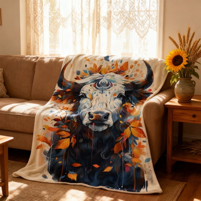 Manta de tiro, manta para sofá, manta acogedora de vacas, suave con elegantes detalles florales para sofá cama o picnic, añade un toque a cualquier decoración del hogar, manta de poliéster