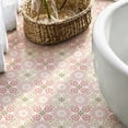 thumbnail image 6 of 10Pcs Bohemian Floral Peel and Stick Floor Tiles， 12x12 Covers 10 Sq. Ft. SelfAdhesive DIY Vinyl Flooring， Removable Waterproof Tile Sticker for Bathroom， Kitchen， Living Room， Bedroom, 6 of 8