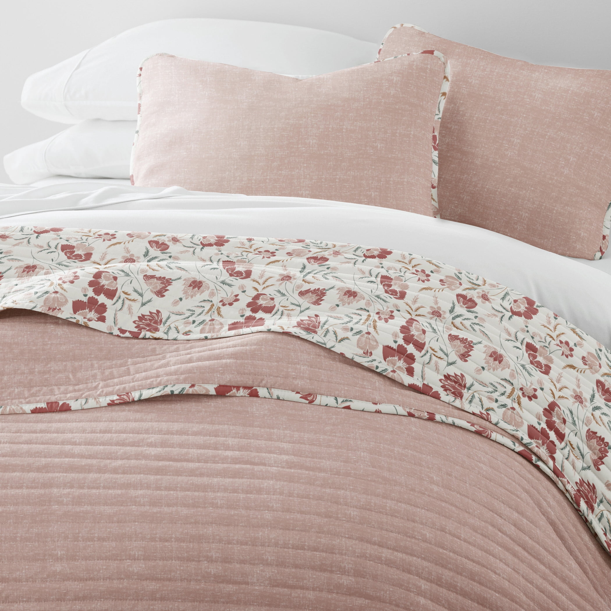 Lightweight Quilt Sets - Wrinkle Free - Coverlet French Jacobean Floral Rose by Comfort Canopy