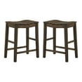 thumbnail image 2 of Furniture of America Barre Wood Dark Oak Counter Height Stools (Set of 2), 2 of 11
