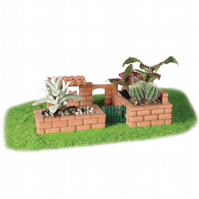 Teifoc 9010-petit jardin-construire avec Véritables Briques et du ciment 