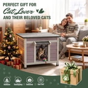 Aivituvin Outdoor Cat House with Insulated Liner Weatherproof Feral Cat Shelter for Winter