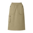 thumbnail image 5 of Arlun Womens Midi Cargo Skirts Elastic High Waisted Loose Fit Mid Length a Line Skirts Trendy Solid Color Straight Pocketed Skirt for Spring and Summer Everyday Wear Khaki S, 5 of 6