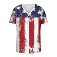 thumbnail image 4 of Jessboyy 4th of July Patriotic Shirts for Men Short Sleeve V Neck T Shirt Big and Tall 250th Anniversary Independence Day USA Flag Graphic Tees Blue,XXXXL, 4 of 5