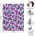 thumbnail image 4 of Purple Butterfly Pattern Blanket,Comfortable Soft Flannel Throw Blanket,All Season,Warm Lightweight Blankets for Sofa Bed Couch Living Room Chair,30"x40", 4 of 4