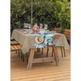 thumbnail image 2 of Outdoor Tablecloth with Umbrella Hole and Zipper, Blue Starfish Conch Rectangle Table Cloth 52x70 Inch Waterproof Tablecloth, Ocean Coral Summer Beach Coastal Picnic Table Cover for Patio Camping, 2 of 7