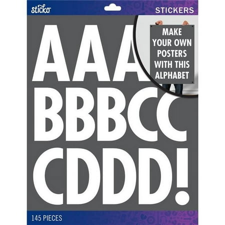 UPC: 0015586816815 | Sticko XL Alphabet Stickers-White Futura Regular XL Pk 1 Sticko