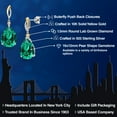 thumbnail image 2 of Gem Stone King 925 Silver and 10K Yellow Gold Green Nano Emerald and White Lab Grown Diamond Earrings for Women | 16.53 Cttw | Gemstone May Birthstone | Pear Shape 16X12MM, 2 of 6