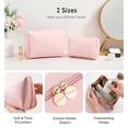 thumbnail image 4 of Bolsa de maquillaje de viaje Aveniee Small de piel vegana rosa, 4 of 6