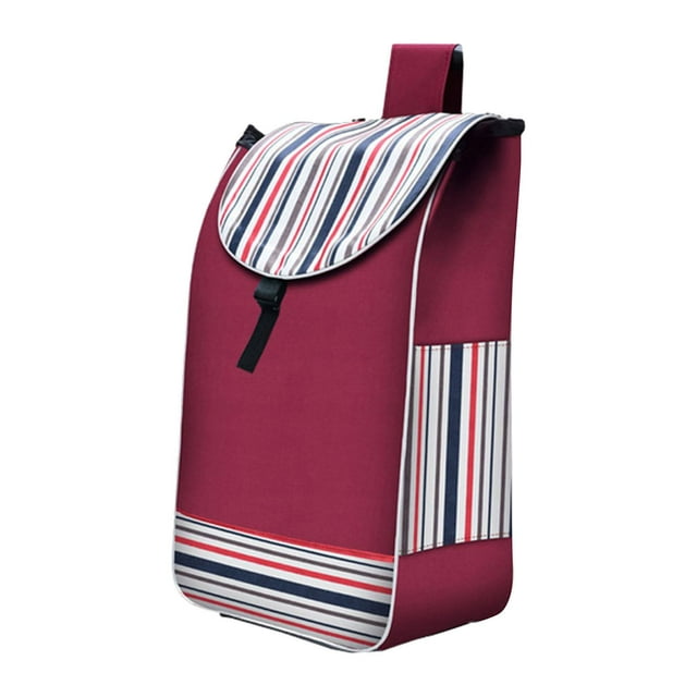 QualitChoice Folding Shopping Cart Replacement Bag Drawstring Home Trolley Cart Spare Bag Red 30x19x55cm