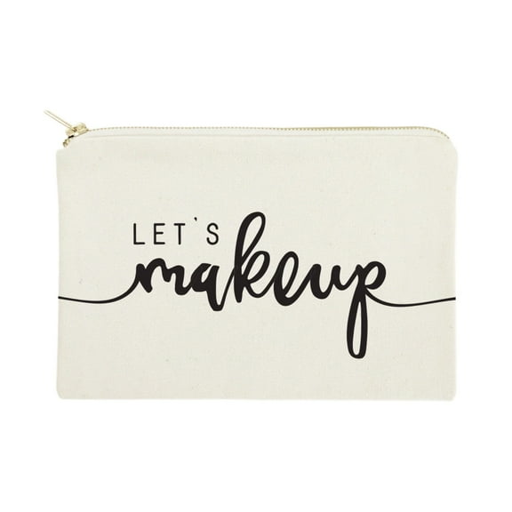 Let's Makeup Cotton Canvas Cosmetic Bag