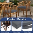 thumbnail image 5 of Findosom Outdoor Chair Cushion Set of 2, 17"x16"x2" Waterproof Patio Seat Chair Cushions with Ties,Fade Resistant Round Corner Outdoor Deep Seat Cushions for Outdoor Furniture,Dining Chair Pads,Beige, 5 of 8