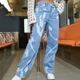 thumbnail image 2 of Gibobby Jeans dama talla extra 2023 nuevos vaqueros para mujer, vaqueros a la moda de los 90, vaqueros con realce de botín para mujer, vaqueros de pierna recta para mujer(Azul claro,CH), 2 of 5