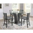 thumbnail image 5 of Counter Height Glam Style 4pc Dining Side Chair Dark Gray Fabric Upholstery Wooden Furniture, 5 of 5