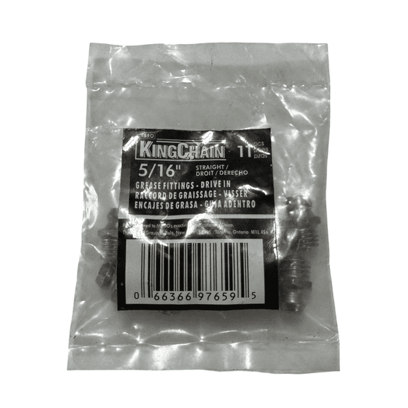 Mibro KingChain 5/16" Grease Fittings -Drive In - Straight 11 Pack