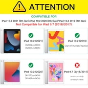 Cases for iPad 10.2 inch 9th/8th/7th Generation, Shockproof Full Body Protective Cover with 360° Hand Strap & Stand, Pencil Holder, Heavy Duty & Durable, Black
