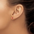 thumbnail image 3 of 14k 5mm Bezel Ruby Stud Earrings, 3 of 4
