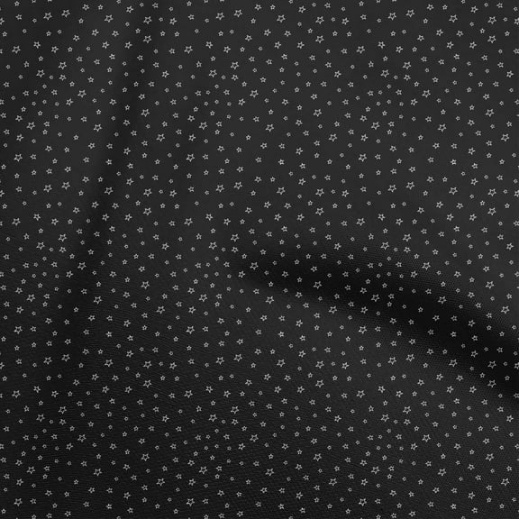 oneOone Rayon Black Fabric Minimal Stars Sewing Material Print Fabric By The Yard 56 Inch Wide