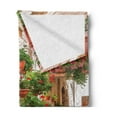 thumbnail image 2 of Italian Soft Flannel Fleece Blanket, Street View of a Small Renaissance Town with Floral Porches and Rock Mediterranean, Cozy Plush for Indoor and Outdoor Use, 60" x 80", Multicolor, by Ambesonne, 2 of 5