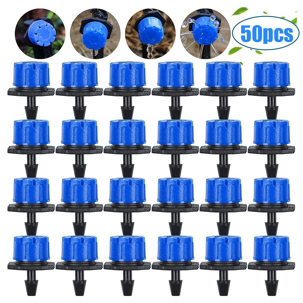 Yanuten 10PCS Irrigation Drippers,Drip Emitters Micro Spray Adjustable Flow for 360 Degree Sprayer Garden Plants Watering Nozzle