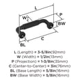 thumbnail image 5 of Amerock Collet 3 inch (76mm) Center-to-Center Matte Black Cabinet Pull, 5 of 6