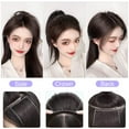 thumbnail image 5 of Seamless Forehead Wiglet Topper Synthetic 2pcs Clip in Bangs Extension Straight Topettes for Women With Thinning Hair (25cm Dark Brown), 5 of 7