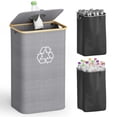 thumbnail image 1 of SpaceAid Recycling Bin for Kitchen 26 Gallon, 100L Recycle Bin with Lid and 2 Reusable Inner Bags, for Bottle Can Glass Plastic Stickers, Grey, 1 of 5