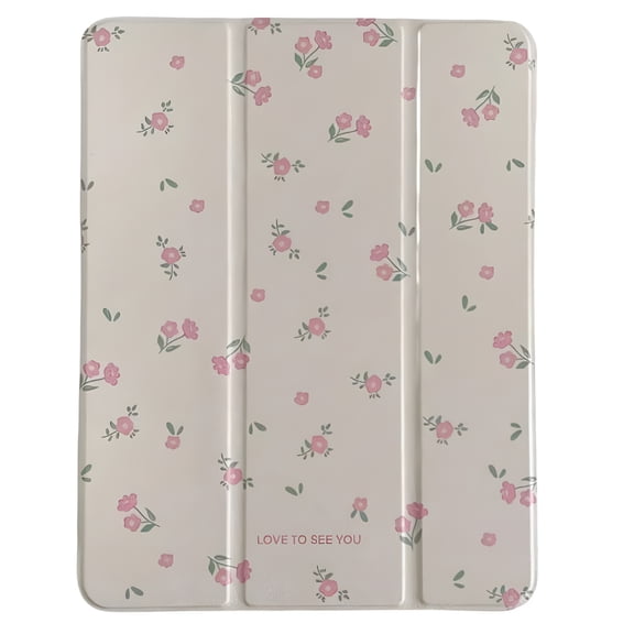 VORALYN 2026 New Simple Pink Floral Protective Case with Pen Holder,For 10.9" Tablet,For 11",10.2",8" 9Th Generation for Daily Use,Reading,Travel,Home,Office (Pink,Case for 10Th Gen 2022 10.9Inch)