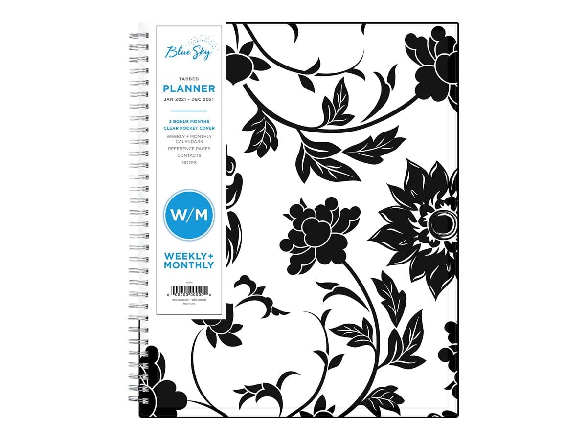 8.5x11 weekly planner 2021 2022 black meadow floral choose your start month LARGE WEEKLY PLANNER 12 month calendar