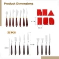 thumbnail image 5 of 22 PCS Palette Spatula Set, Stainless Steel Palette Tools and Plastic Scrapers, Painting Pallet Spatulas with Wooden Handle for Oil Painting, Acrylic Color Mixing Texturing, 5 of 6