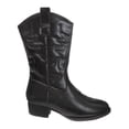 thumbnail image 2 of Josmo Chic Women'S Cowboy and Western Boots: Comfortable Mid, Heel, Pointed Toe and Slip On Design, Black, Size: 6½, 2 of 6