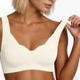 thumbnail image 2 of Hxshgdsn Womens Wireless Bras Scalloped Edge Wide Strap Balconettes Seamless Comfy Bra（Beige/S）, 2 of 6