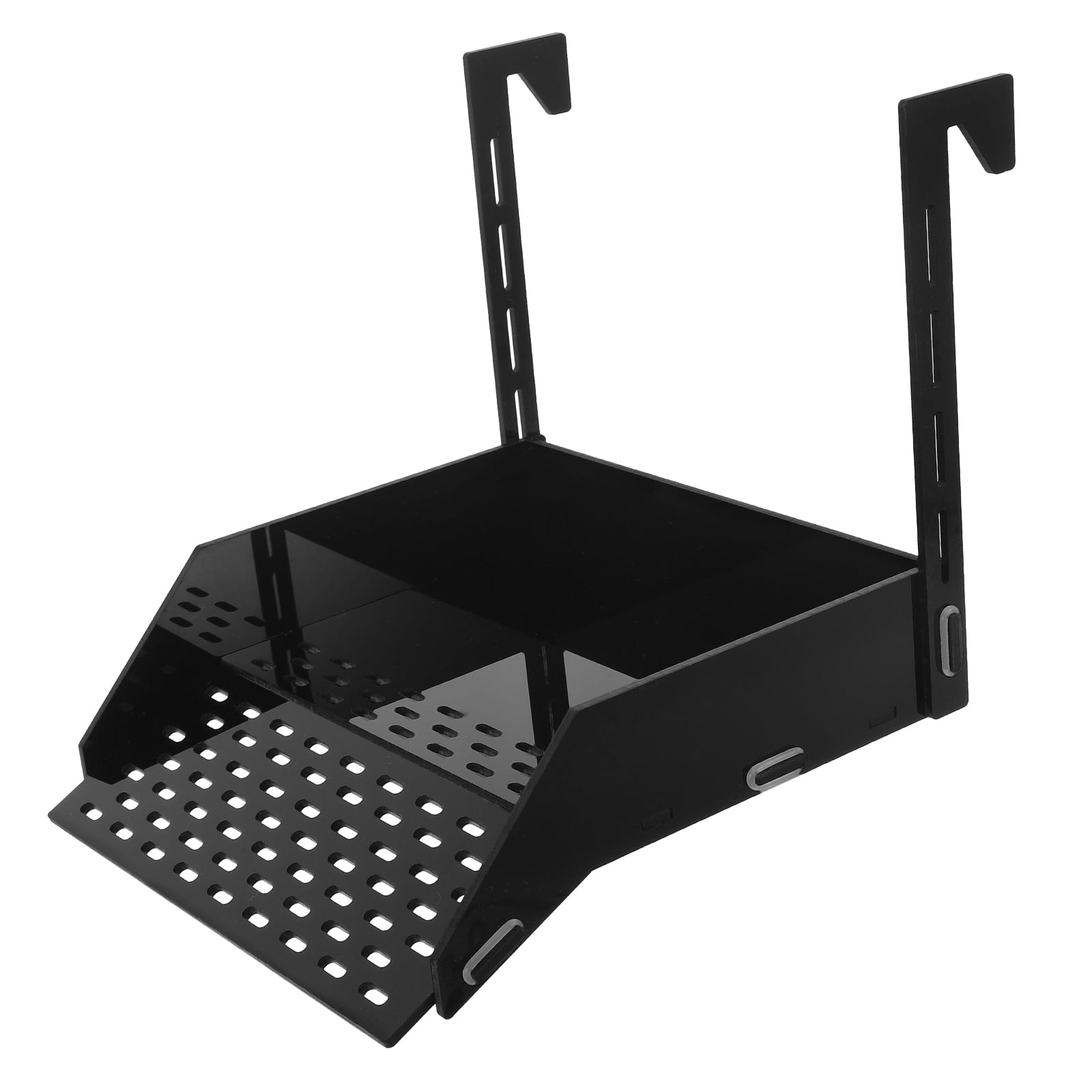 OFFIGAM Adjustable Black Acrylic Hanging Turtle Basking Platform for Aquariums Large Size