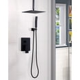 thumbnail image 4 of Wowow 8-Spray 12 in. Wall-Mounted Dual Shower Head and Handheld Shower Head 1.8-GPM in Matte Black, 4 of 5