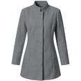 thumbnail image 6 of ClodeEU Women's High Neck Long Sleeve Mid Length Wool Blend Coat,Casual Loose Coat with Pockets Gray,Women's Plus S, 6 of 8