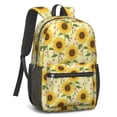 thumbnail image 2 of Sunflower and Flower Yellow Pattern 17" Waterproof Oxford School Backpacks for Teens, S-Shape Padded Straps, for School, Travel, Hiking, Camping, 2 of 5