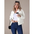 thumbnail image 3 of Unique Bargains Women's Jean Jacket Long Sleeve Button Up Denim Jackets 2XL White, 3 of 7