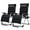 Black, variant on MoNiBloom Reinforced Zero Gravity Chair Set of 2, Folding Pool Beach Lounger, Chaise with Cushion, Headrest and Side Tray, Black